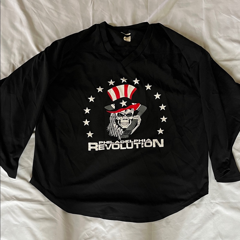 Men's Black with Skull Graphic Hockey Jersey
